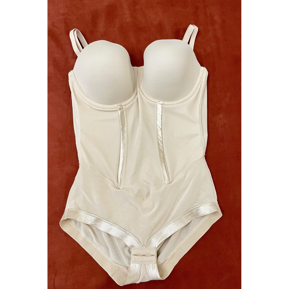 Maidenform Shapewear Womens 36D Beige Corselette Body Shaper Padded Bra Stretch